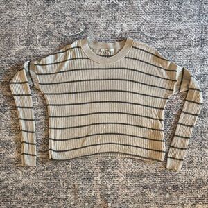 Madewell Beige and Black Knit Sweater